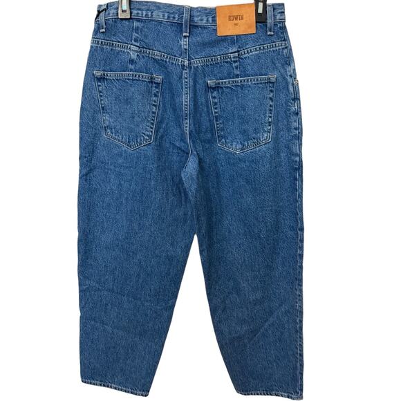 New ~ EDWIN ~ FREE PEOPLE Blake Ultra High-Rise Pleated Slim Jeans Size 28 - Picture 4 of 9